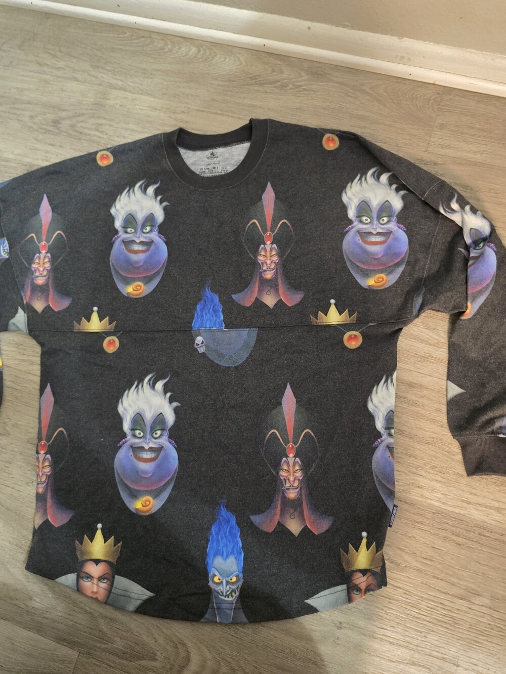 Disney Black Villains All-Over Graphic Crewneck Sweater